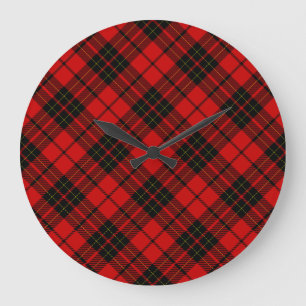 Relógio Grande Xadrez vermelha do Brodie tartan