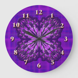 Relógio Grande Xadrez Wall Clock (Roxo)