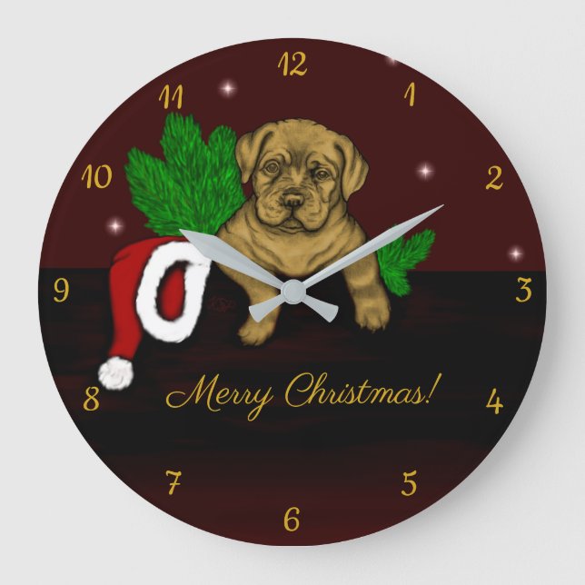 Relógio Grande XMas puppy (Frente)