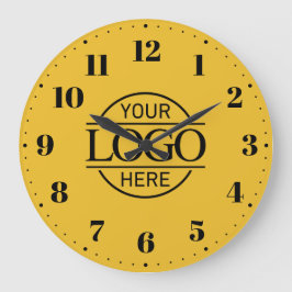Relógio Grande Yellow Elegant Branded Business Logo Promotional