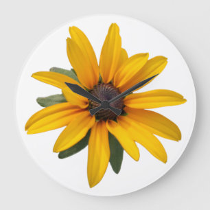 Relógio Grande Yellow Flower Modern Simple Black Eyed Susan