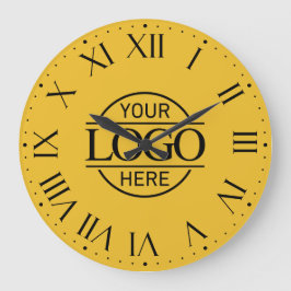 Relógio Grande Yellow Simple Branded Company Business Logo Custom
