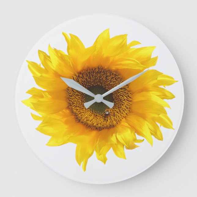 Relógio Grande yellow sunflower large clock (Frente)