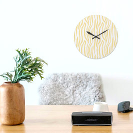 Relógio Grande Yellow Zebra Pattern Wall clock