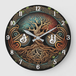 Relógio Grande Yggdrasil Viking Tree of Life