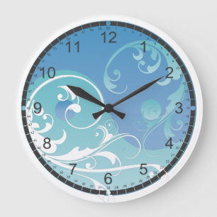 Relógio Grande Yin azul e verde & Yang