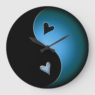 Relógio Grande yin yang de turquesa