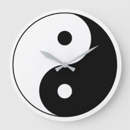 Relógio Grande Yin Yang, preto e branco