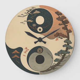 Relógio Grande Yin Yang tree