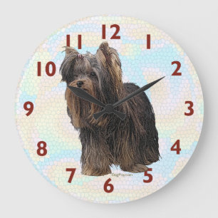 Relógio Grande Yorkshire Terrier Wall Clock