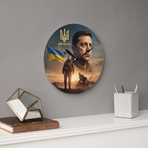 Relógio Grande Zelenskyy Presidente Ucraniano Wall Clock