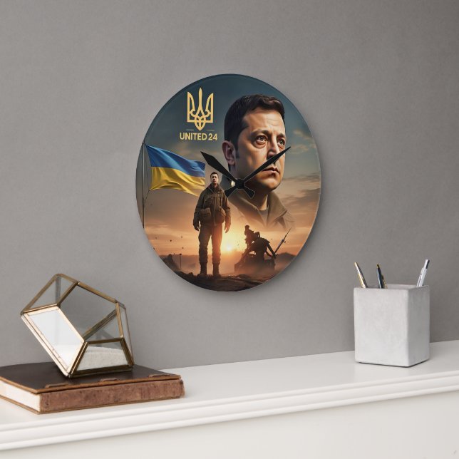 Relógio Grande Zelenskyy Presidente Ucraniano Wall Clock (Escritório)