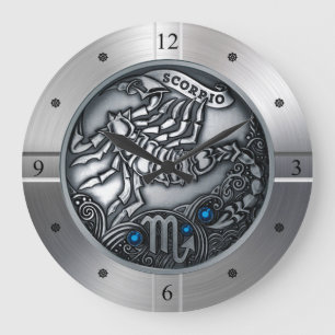 Relógio Grande Zodiac ~ Scorpio ~ Celestial ~ Astrologia Ocidenta