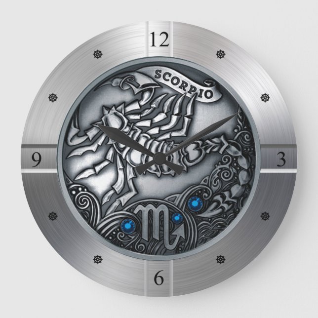 Relógio Grande Zodiac ~ Scorpio ~ Celestial ~ Astrologia Ocidenta (Frente)