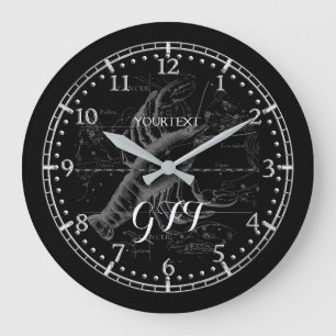 Relógio Grande Zodíaco personalizado da constelação do cancer do