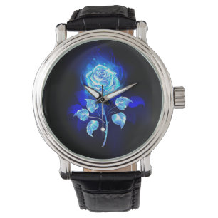 Relógio Gravação de Rosa Azul