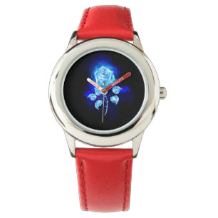 Relógio Gravação de Rosa Azul