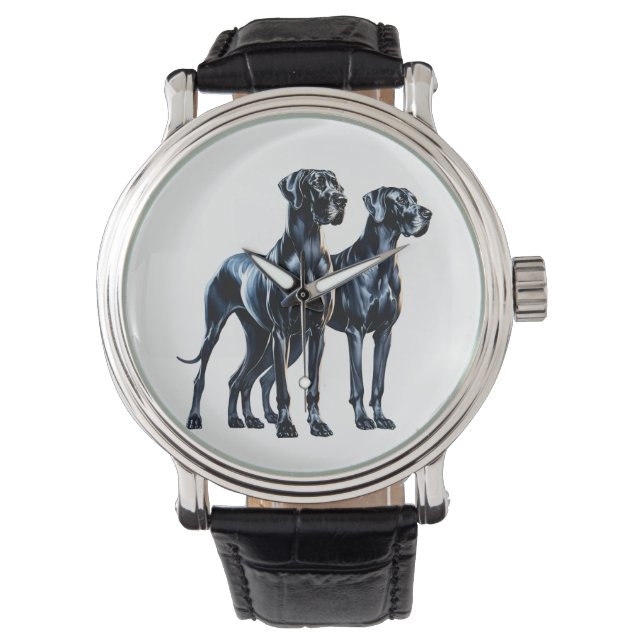 Relógio Great Danes Watercolor (Frente)