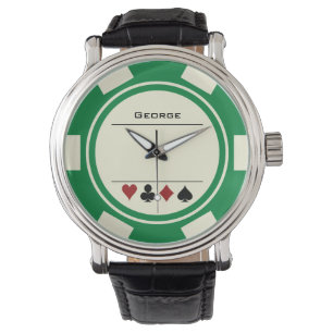 Relógio Green Casino Poker Chip Las Vegas