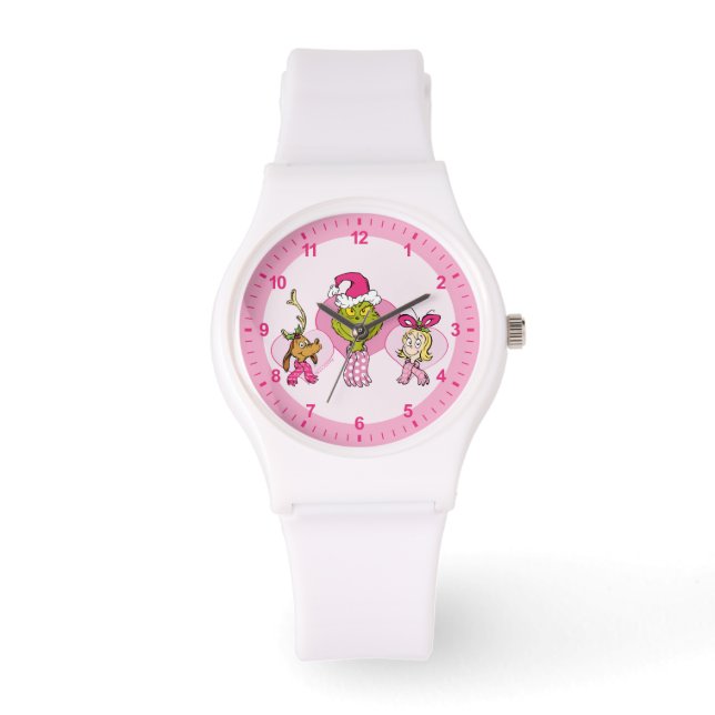 Relógio Grinch Crew in Pink Valentine's Portrait (Frente)