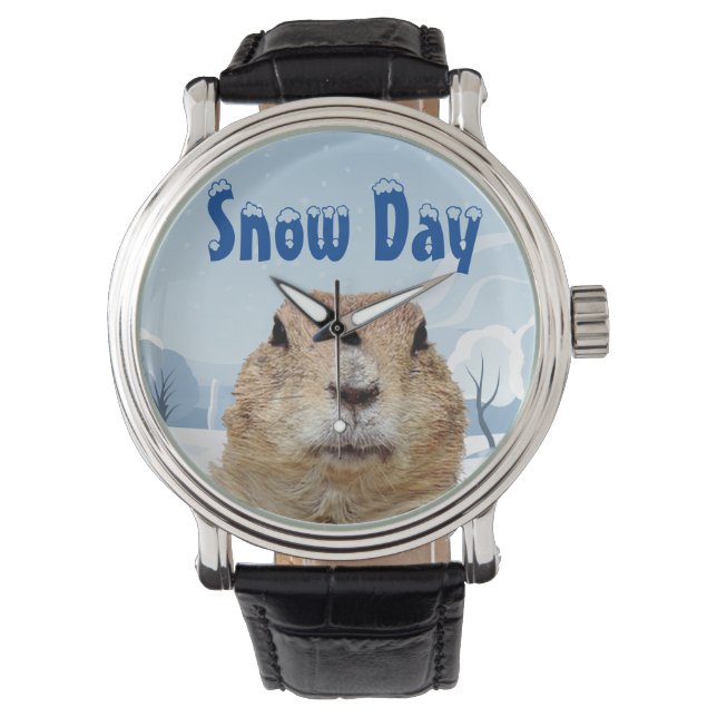 Relógio Groundhog Snow Day (Frente)