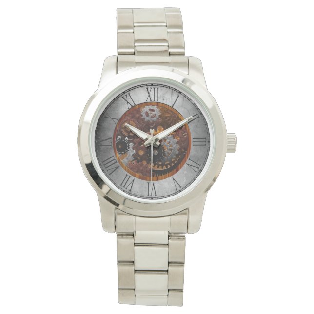 Relógio Grunge Steampunk Clocks e Gears (Frente)