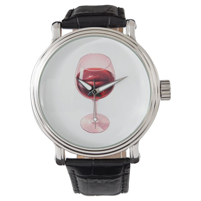 Relógio Guardanapos de Cocktail de Taça de Vinho com Lábio (Frente)