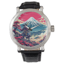 Guerreiro Samurai no Monte Fuji Arte Japonesa 