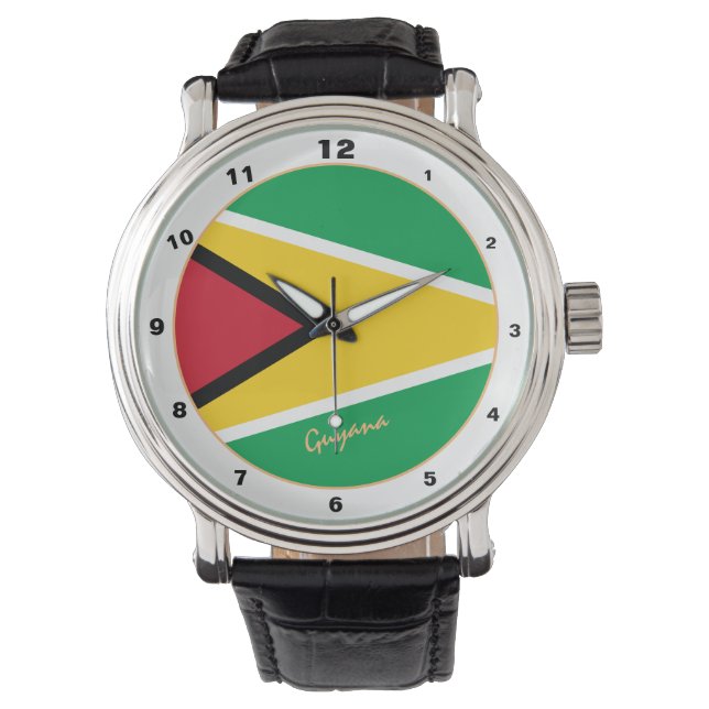 Relógio Guyana Flag & Guyana trendy fashion /design watch (Frente)