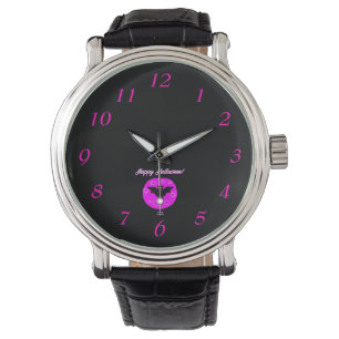 Relógio Halloween Bat Men's Black Vintage Leather Watch