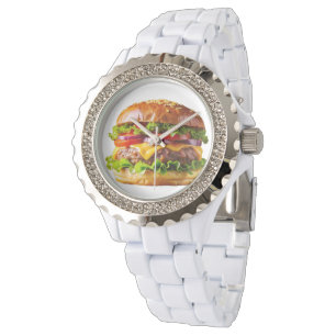 Relógio Hambúrguer de queijo apetitoso do SlipperyJoe croc