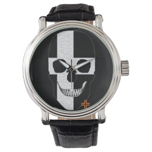 Relógio HANDSKULL Cornwall em couro B2