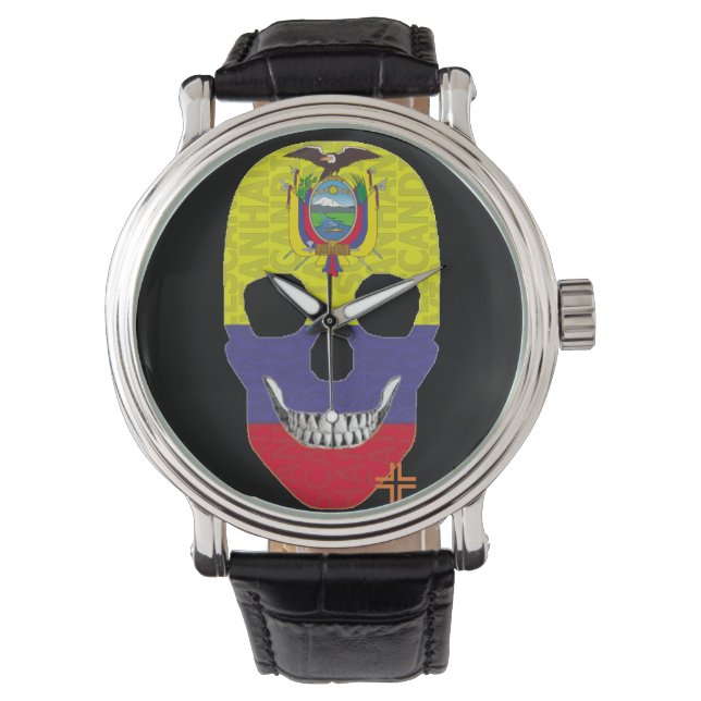 Relógio HANDSKULL Equador: veja o couro couro B2 (Frente)