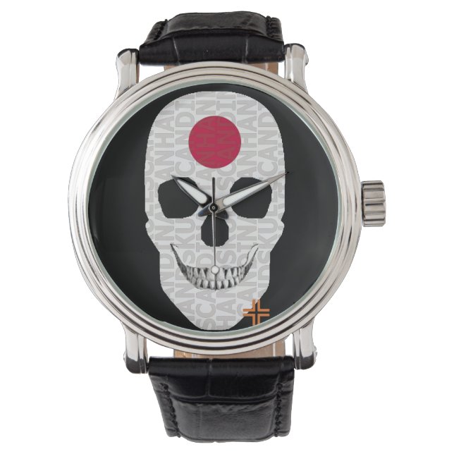 Relógio HANDSKULL Japão: veja o couro B2 (Frente)