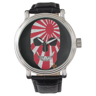 Relógio HANDSKULL Nipon com couro B2
