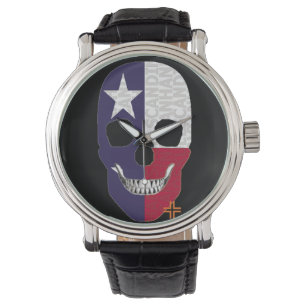 Relógio HANDSKULL, Texas, significa couro B2