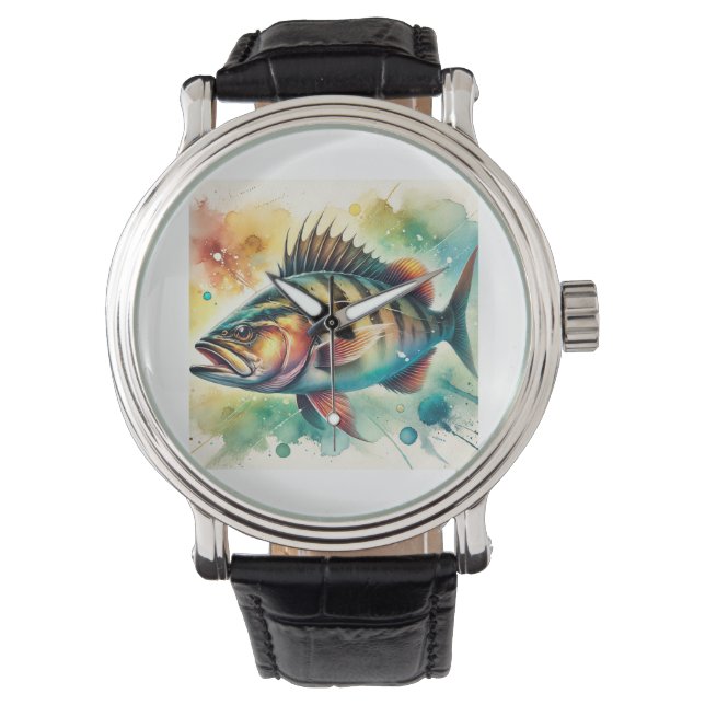 Relógio Hapuku Fish 130624AREF122 - Watercolor (Frente)