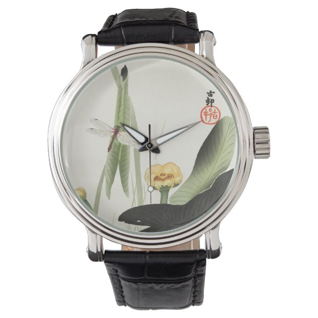 Relógio hara koson's Japanese painting watch,小原古邨の日本画 (Frente)