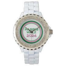 HARRIS WALZ 2024 Acento de Rhinestone Rosa e Verde