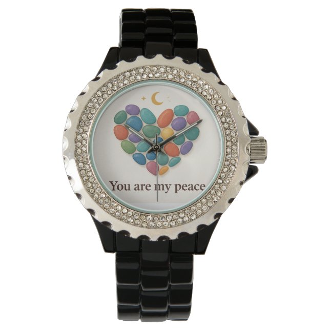 Relógio Heart of Gems: Elegant Crystal-Inspired Watch Desi (Frente)