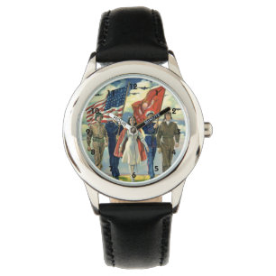 Relógio Heróis Patrióticos Vintage, Pessoal Militar Orgulh