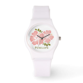 Relógio Hibiscus rosa personalizado