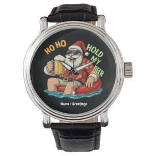Relógio Ho Ho Segure Minha Cerveja Papais noeis Engraçados