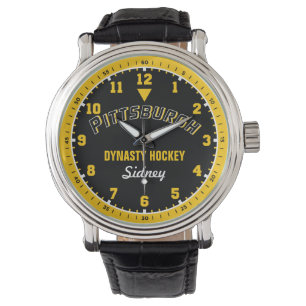 Relógio Hockey da Dinastia Pittsburgh 12 Hour Watch