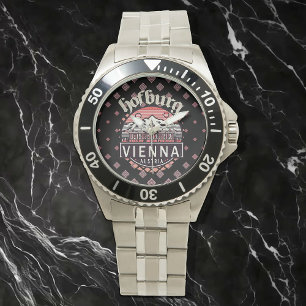Relógio Hofburg em círculos Bracelete de Aço Inoxidável, d