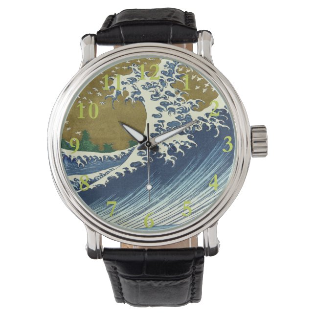 Relógio Hokusai Big Wave Japão Art (Frente)