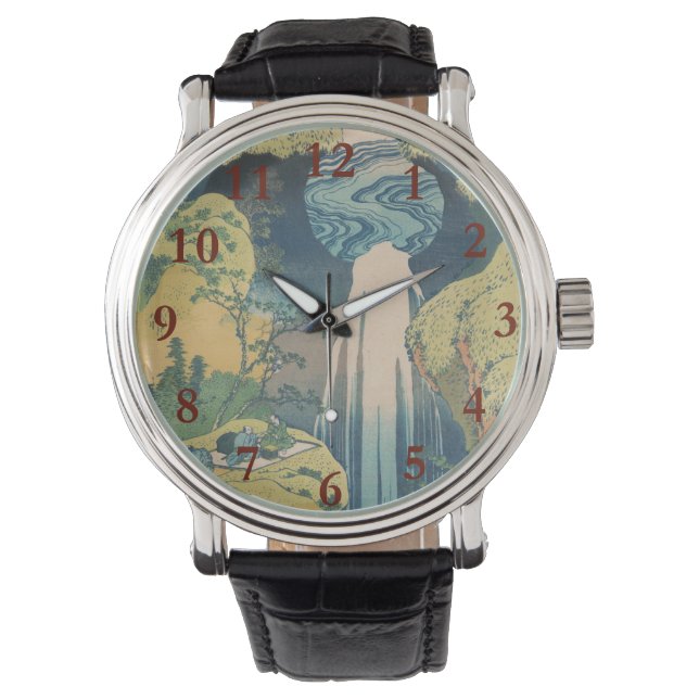 Relógio Hokusai Quedas Amida Japão Cachoeira  (Frente)