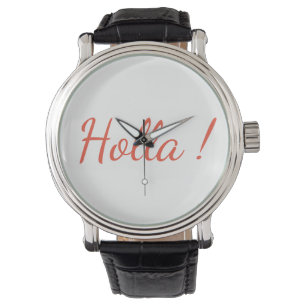 Relógio Holla! Vintage Black Leather Strap Watch