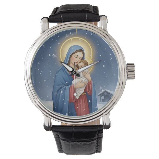 Relógio Holy Mother Mary and Baby Jesus Wrist Watch (Frente)