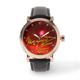 Relógio HOMAGE TO MOZART Composer 3D Dourado Signature Red